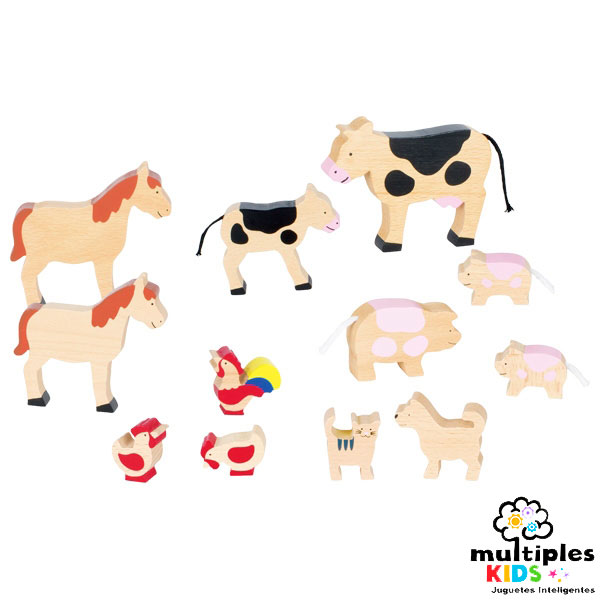Animales de granja de madera