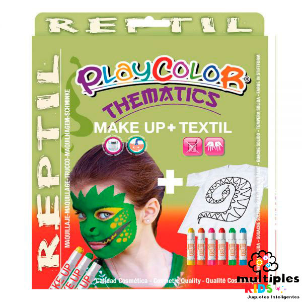 Set de maquillaje y camiseta de reptil